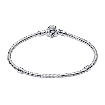 Pulsera Pandora Moments Cadena de Serpiente con Cierre Rosa Floreciendo - BeJoyasVintage