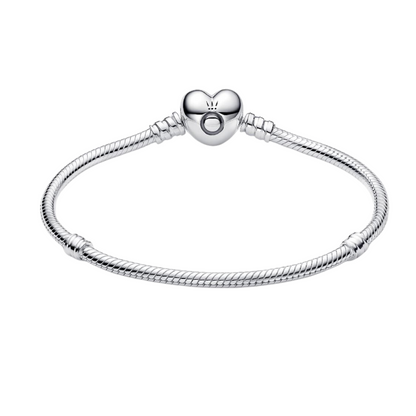 Pulsera Pandora Moments Cadena de Serpiente con cierre de Corazón - BeJoyasVintage