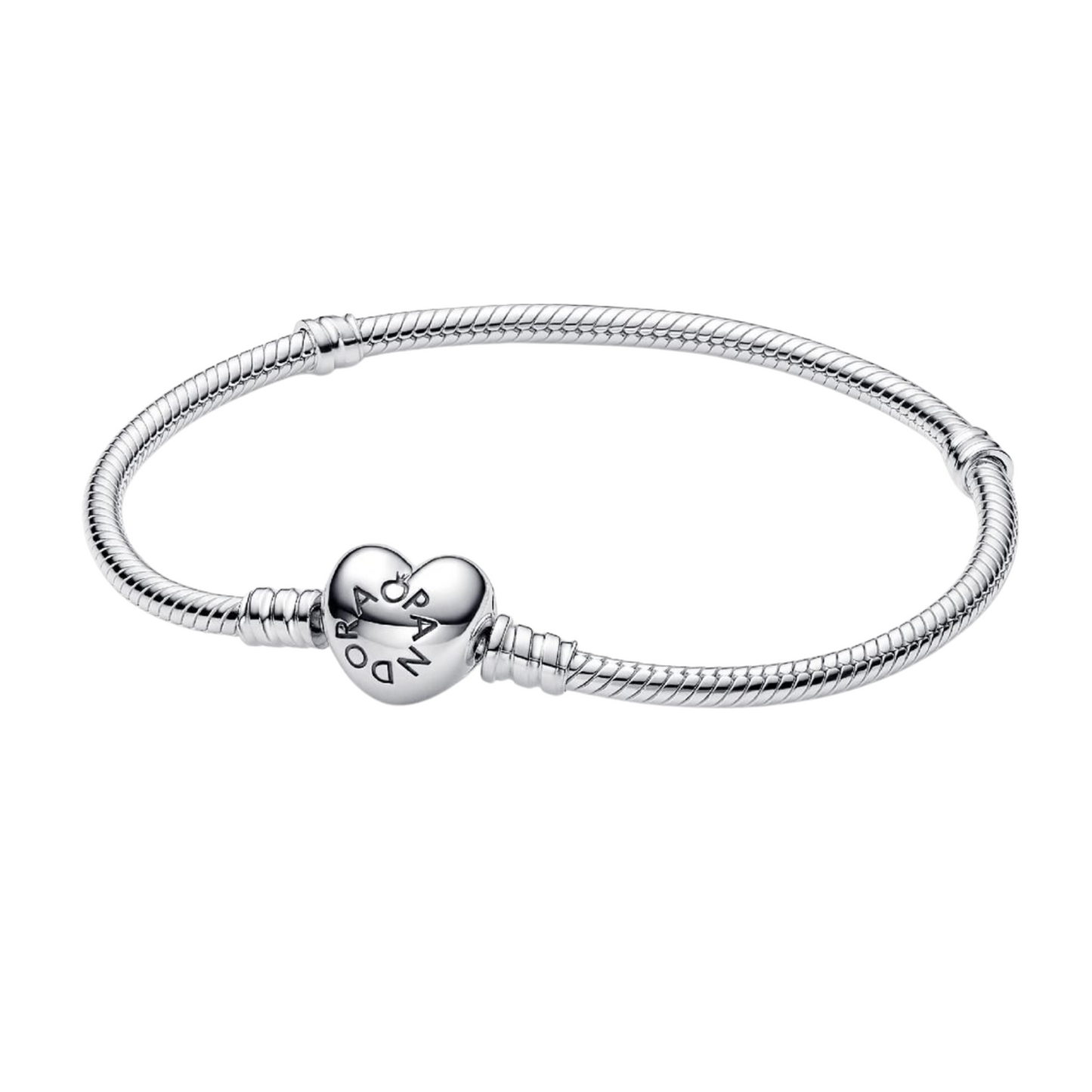 Pulsera Pandora Moments Cadena de Serpiente con cierre de Corazón - BeJoyasVintage