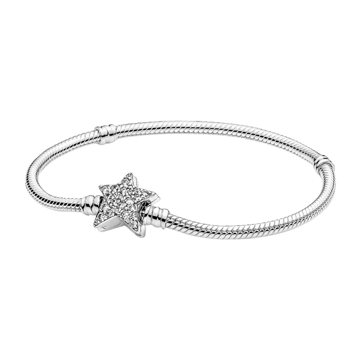 Pulsera Pandora Moments Cadena de Serpiente con cierre de Estrella Asimétrica - BeJoyasVintage