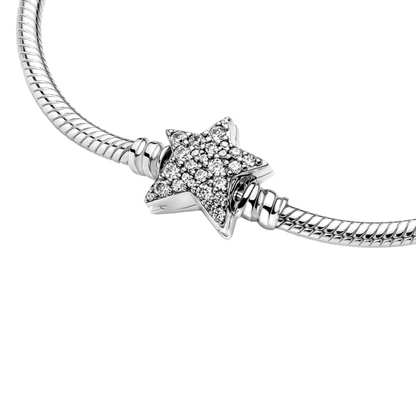 Pulsera Pandora Moments Cadena de Serpiente con cierre de Estrella Asimétrica - BeJoyasVintage
