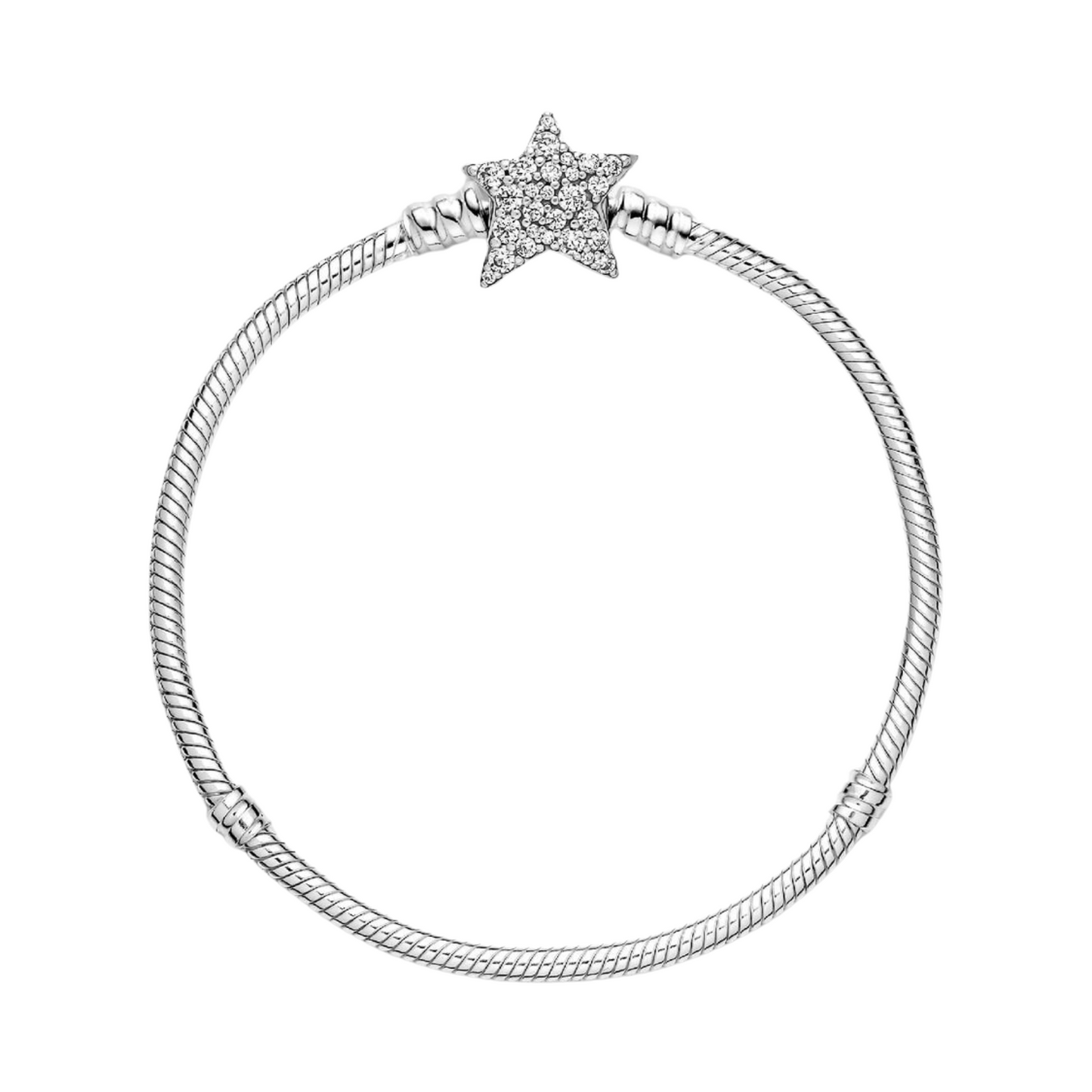 Pulsera Pandora Moments Cadena de Serpiente con cierre de Estrella Asimétrica - BeJoyasVintage