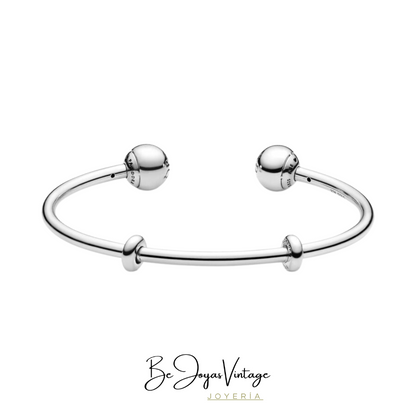 Pulsera Pandora Moments abierta con cierres Pavé para charms - BeJoyasVintage