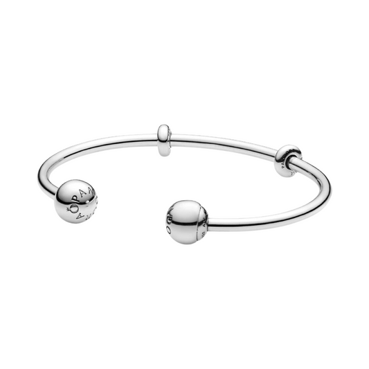 Pulsera Pandora Moments abierta con cierres Pavé para charms - BeJoyasVintage