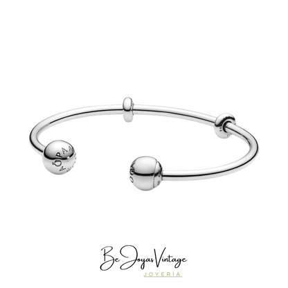 Pulsera Pandora Moments abierta con cierres Pavé para charms - BeJoyasVintage