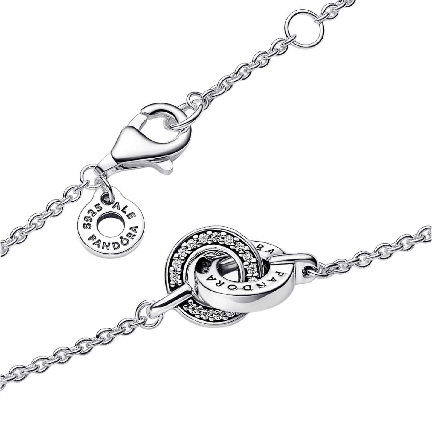 Pulsera Pandora  Pavé Entrelazado Signature - BeJoyasVintage