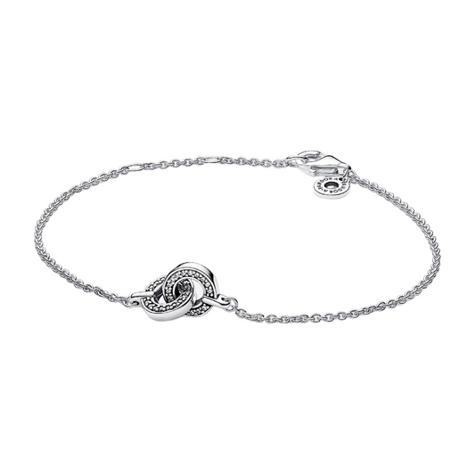 Pulsera Pandora  Pavé Entrelazado Signature - BeJoyasVintage