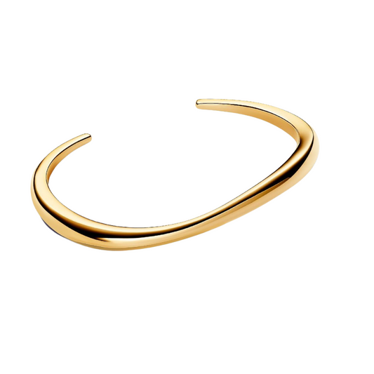 Pulsera Pandora Rígida Abierta Forma Orgánica - BeJoyasVintage