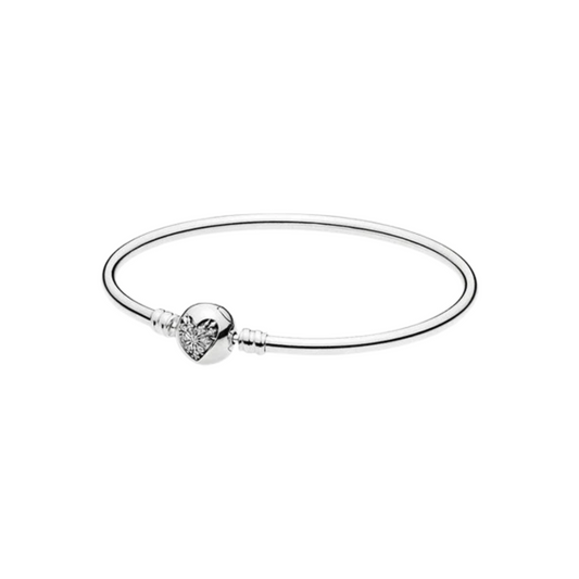 Pulsera Pandora Rígida Cierre Corazon hielo - BeJoyasVintage