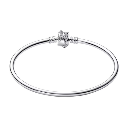 Pulsera Pandora Rígida Plata Moments Cierre Estrella Fugaz - BeJoyasVintage