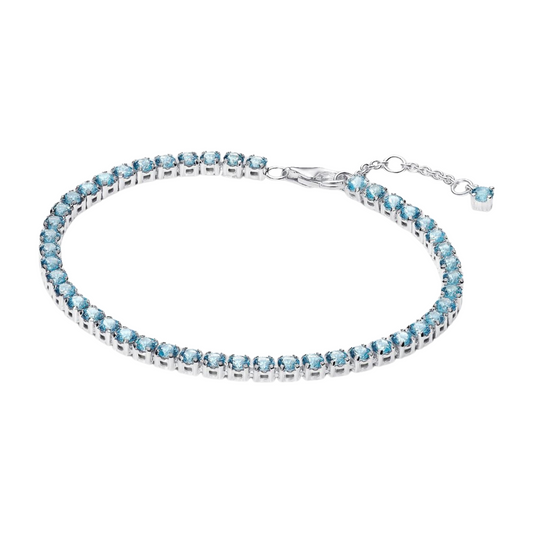 Pulsera Pandora Tenis Azul Claro Brillante - BeJoyasVintage