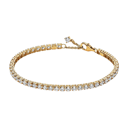 Pulsera Pandora Tenis Brillante Color Oro - BeJoyasVintage