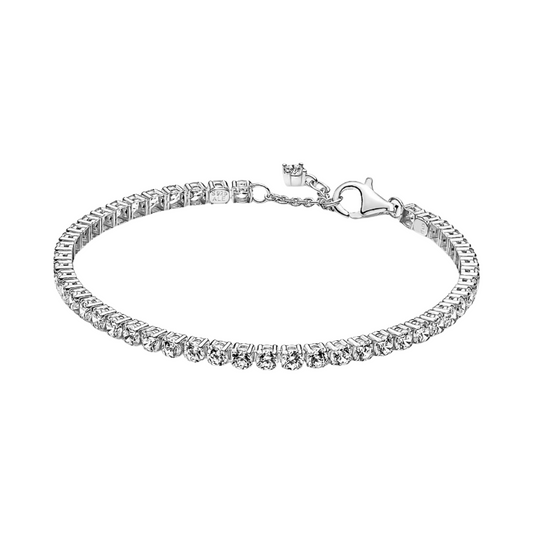 Pulsera Pandora Tenis Brillante En Color Plata - BeJoyasVintage