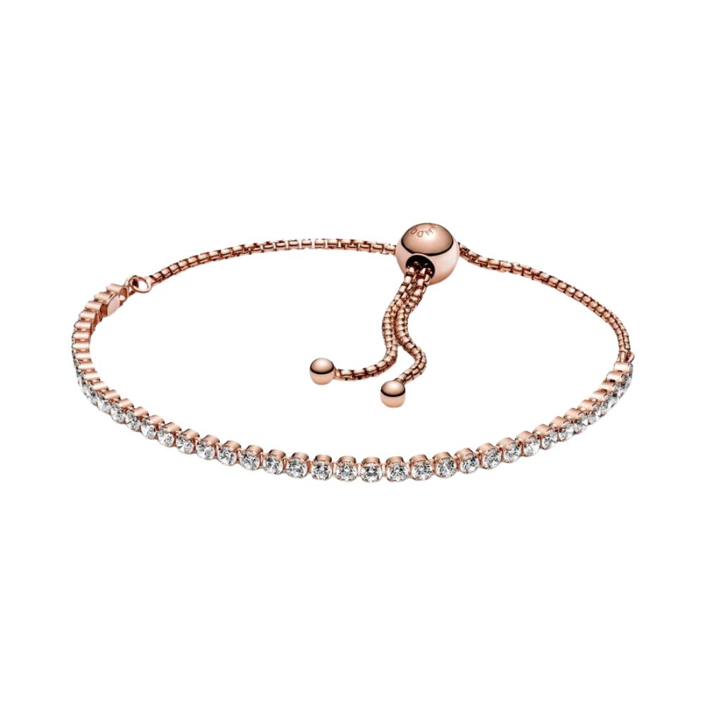 Pandora Funkelndes Tennis-Schiebearmband in Roségold - BeJoyasVintage
