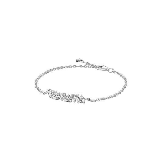 Pulsera Pandora de Cadena Corazones Sin Fin Brillantes - BeJoyasVintage