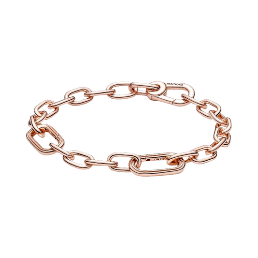 Pulsera Pandora de Cadena de Eslabones Link Pequeños Pandora ME en Color Oro Rosa- BeJoyasVintage