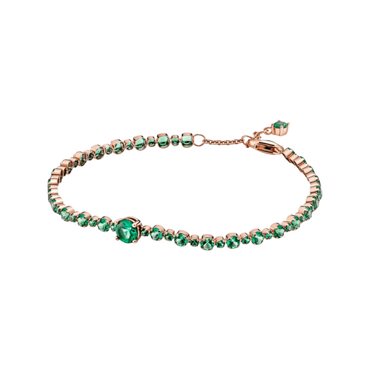 Pulsera Pandora de Pavé Brillante en Piedras Verdes - BeJoyasVintage
