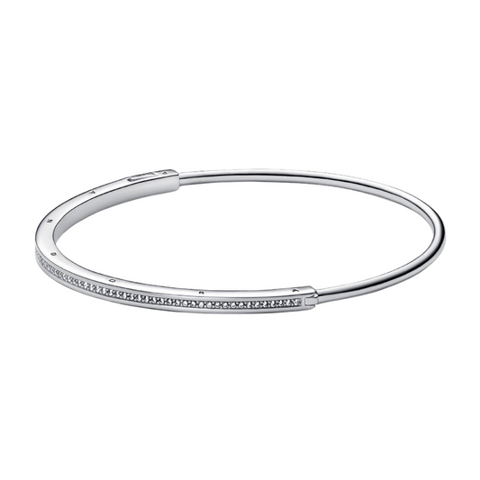 Pulsera Pandorae Rígida Pandora Signature I-D Pavé - BeJoyasVintage